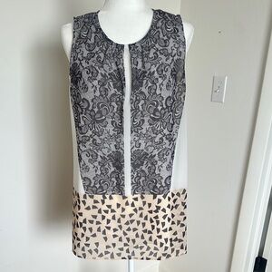 Chic Black and Cream Sleeveless Top